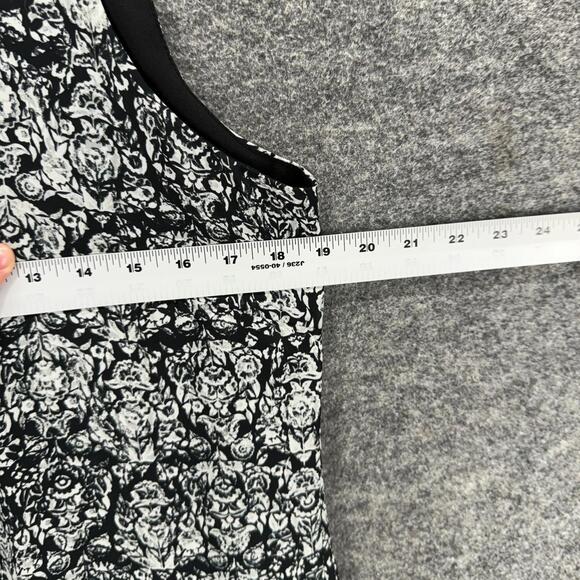 Rose & Olive Dress Women 8 Black Floral Sheath Midi Hook & Eye Sleeveless Lined - Picture 5 of 7